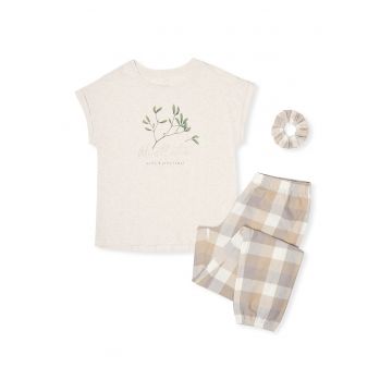 Pijama dama Mallow  Bej alb - Bej