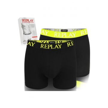 Set 2 Boxeri Barbati -  Bumbac - Negru Neon - cu Logo