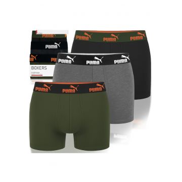 Set 3 Boxeri Barbati -  Bumbac - Khaki Portocaliu