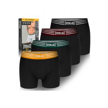 Set 4 Boxeri Barbati -  Model EV004 - Bumbac - Multicolor - Negru