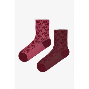 Set de 2 perechi de sosete lungi - Visiniu/Rosu inchis/Visiniu inchis