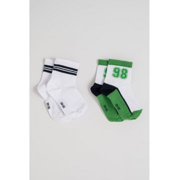 Set de 2 perechi de sosete scurte din amestec de bumbac - Alb/Verde irlandez