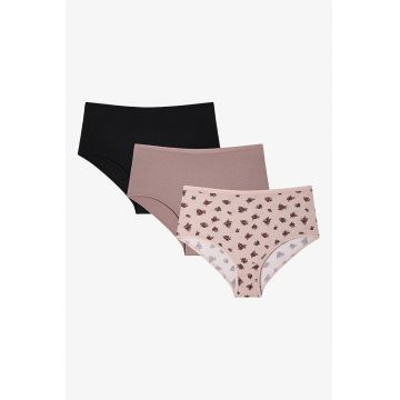 Set de 3 perechi de chiloti hipster - Multicolor