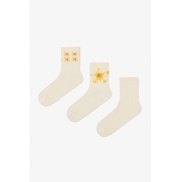 Set de 3 perechi de sosete scurte - Bej deschis