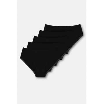 Set de 5 perechi de chiloti uni - Negru