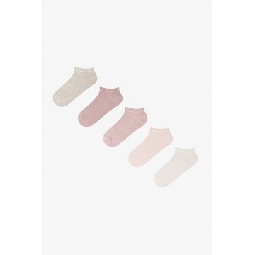 Set de 5 perechi de sosete scurte pana la glezna - Nude rose/Roz prafuit