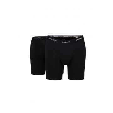Set de boxeri cu banda logo in talie - 2 perechi - Negru