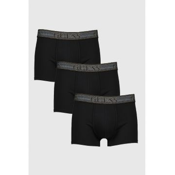Set de boxeri cu banda logo in talie - 3 perechi - Negru