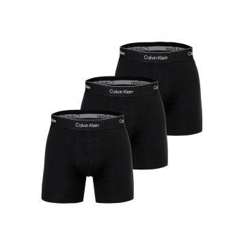 Set de boxeri cu banda logo in talie - 3 perechi - Negru