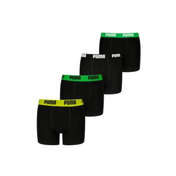 Set de boxeri cu banda logo in talie - 4 perechi - Verde/Negru