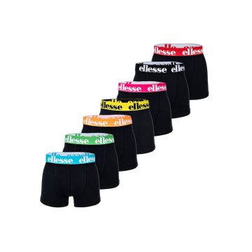 Set de boxeri cu banda logo in talie - 7 perechi - Verde/Negru/Fucsia