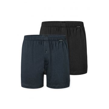 Set de boxeri din bumbac - 2 perechi - Negru/Albastru inchis