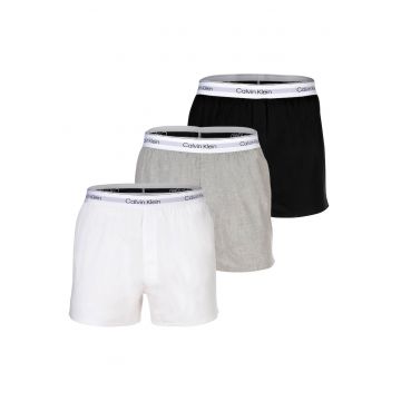 Set de boxeri slim fit Icon - 3 perechi - Alb/Negru/Gri