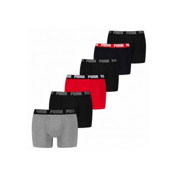 Set de boxeri uni - 6 perechi - Rosu/Negru/Gri
