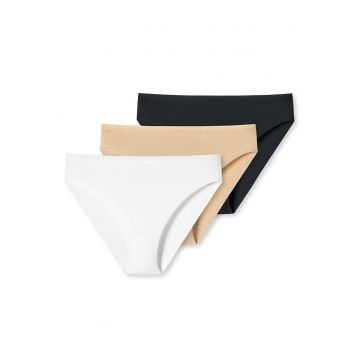 Set de chiloti - 3 piese - Alb/Negru/Bej