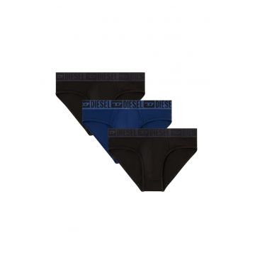 Set de chiloti cu logo - 3 perechi - Negru/Albastru