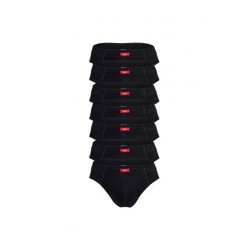 Set de chiloti cu model uni - 7 perechi - Negru