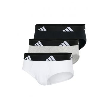 Set de chiloti cu talie joasa Active Flex - 3 perechi - Alb/Negru/Gri