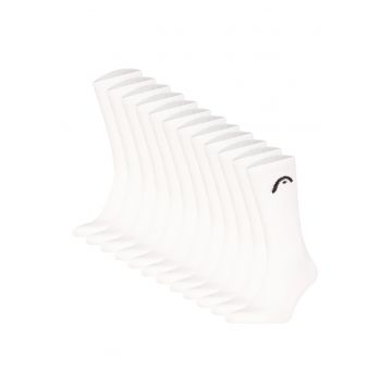 Set de sosete scurte cu logo pentru antrenament All Sports - 12 perechi - Alb