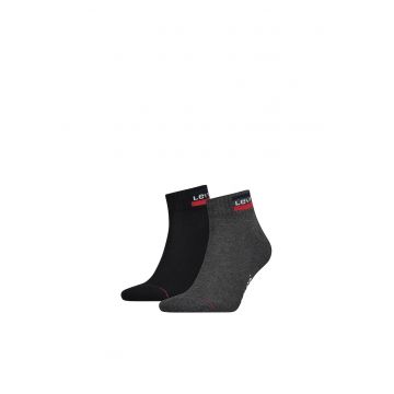 Set de sosete unisex pana la glezna - 2 perechi - Negru/Gri inchis