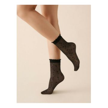 Sosete lycra negre cu inimioare  710 Lovie 20 den - Negru