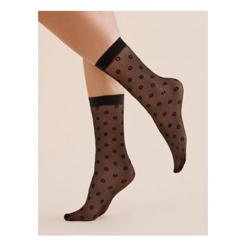 Sosete lycra negre imitatie plasa cu buline  1195 Peri 20 den - Negru