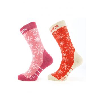 Sosete schi si snowboard  Kids Ski Socks Snow - Roz