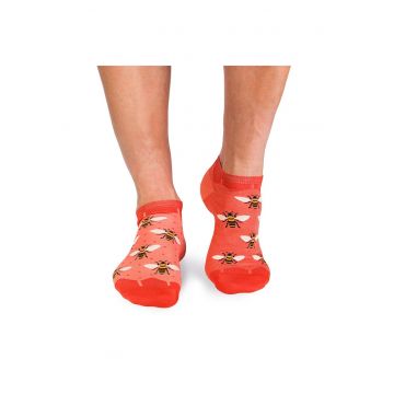Sosete scurte bambus - FINE BAMBOO Sneaker Bees - Orange