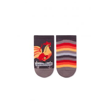 Sosete scurte bumbac organic ARTY SOCKS Sneaker Rooster GREY