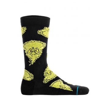 Sosete unisex din amestec de bumbac cu imprimeu - Verde/Negru
