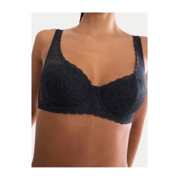 Sutien balconet -  negru - 54% poliamida - 19% bumbac - 15% elastan - 12% poliester
