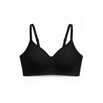 Sutien fara armaturi - cusaturi - cu cupa preformata - SM55 - - Negru