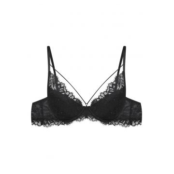 Sutien push-up -  Dantela - Model Odie - Negru